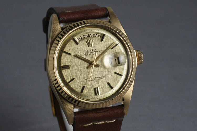 Rolex Vintage 18K YG President: 1803 with Linen Dial