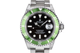 2003 Rolex Green Anniversary Submariner 16610LV MK I Dial with Box and Papers