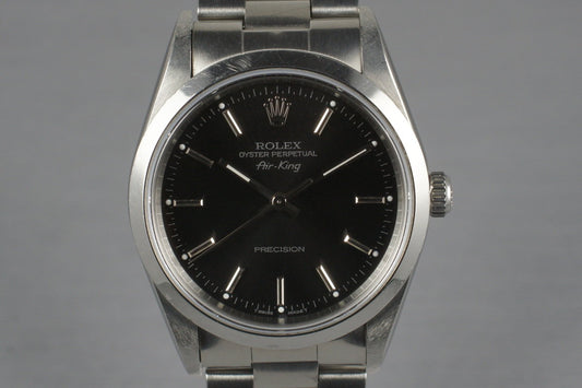 1997 Rolex Air King 14000 Black Dial with Box and Papers
