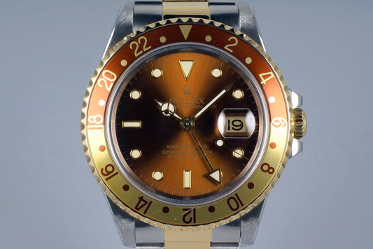 1991 Rolex Two Tone GMT II 16713 Root Beer Dial