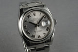 2007 Rolex Datejust 116200 with Silver Roman Dial and Box and Papers