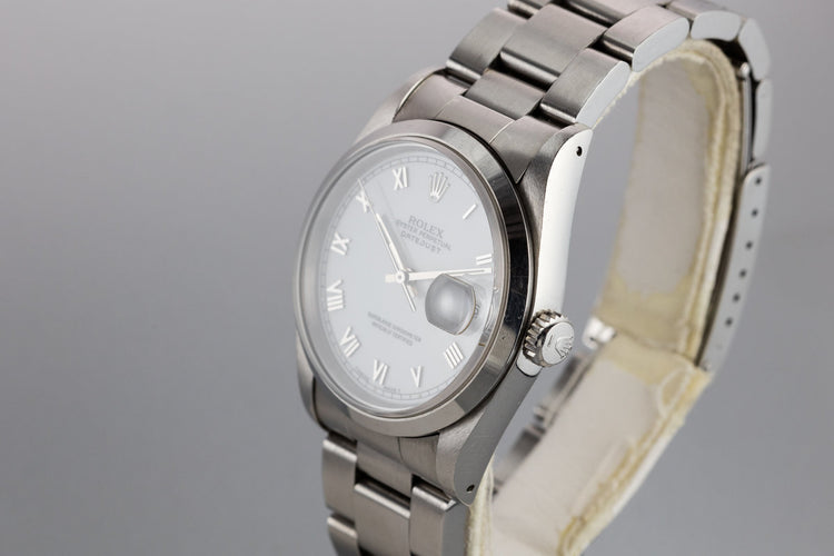 1993 Rolex DateJust 16200 White Roman Dial