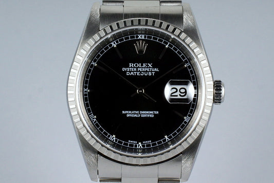 2001 Rolex DateJust 16220 Black Dial