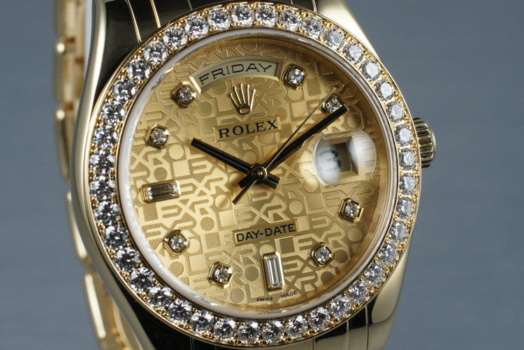 2005 Rolex YG Masterpiece Day-Date 18948 Jubilee Diamond Dial and Box