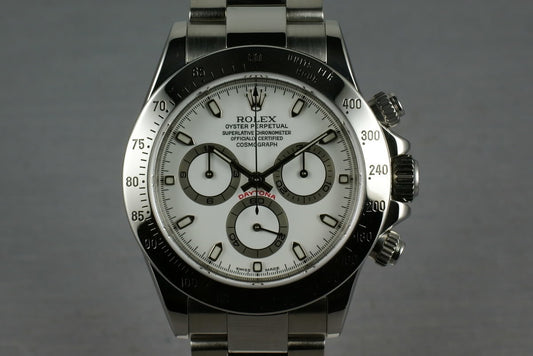 2001 Rolex SS Daytona  116520 White Dial with Box and Papers