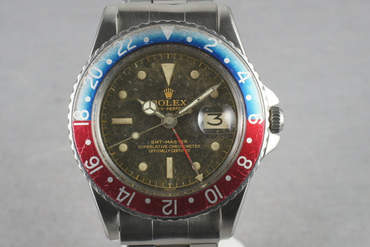 1963 Rolex GMT 1675 PCG Case/Tropical Gilt Dial