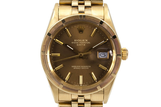 1981 Rolex 14K YG Date 15017 with Brown Dial