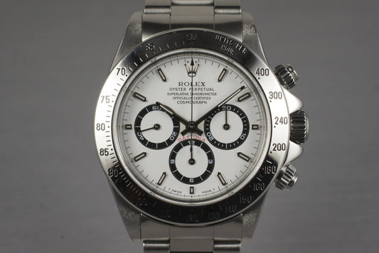 1997 Rolex SS Zenith Daytona 16520 White Dial with Box and Papers