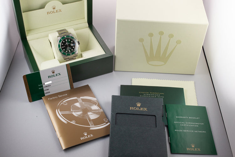 2014 Rolex Green Submariner 116610LV "Hulk" With Box and Papers