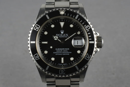 2001 Rolex Submariner 16610 with Box and Papers