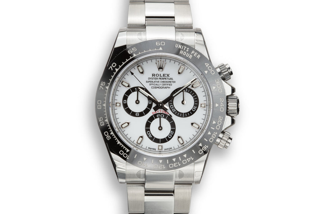 2019 Rolex Daytona 116500LN White Dial with Stickers and Box and Papers