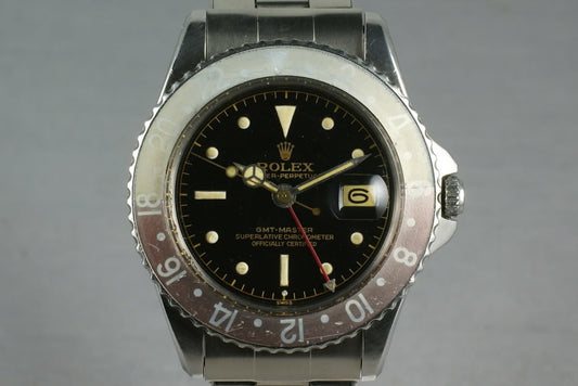 Rolex GMT 1675 PCG, gilt chapter ring exclamation dial