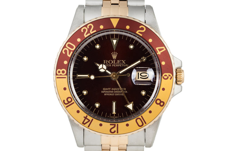 1980 Rolex Two Tone GMT 16753 Root Beer Dial