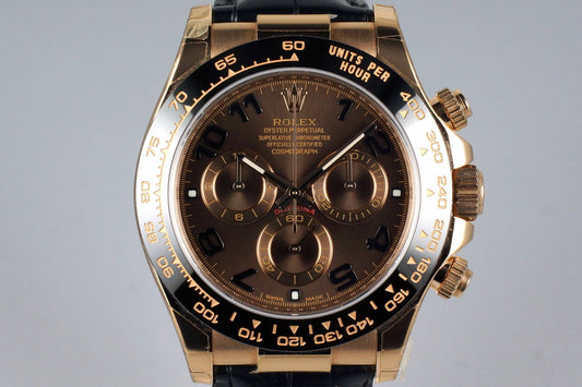2015 Rolex RG Daytona 116515 Chocolate Arabic Dial with Box and Papers MINT