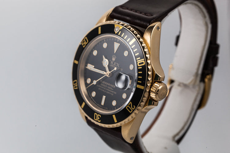 1986 Rolex 18K Gold Submariner 16808