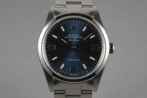 2001 Rolex Air-King 14000M with Blue 3-6-9 Dial