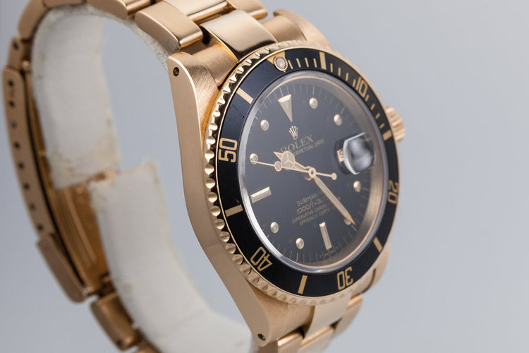 1983 Rolex YG Submariner 16808 with Box and Papers