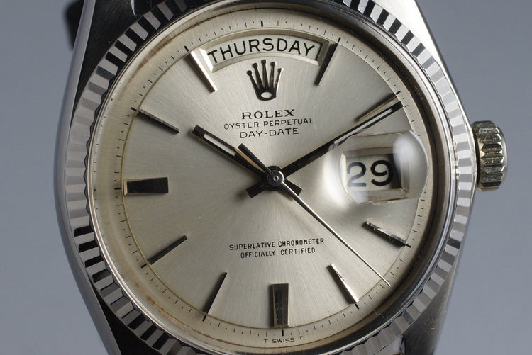 1969 Rolex WG Day-Date 1803 Silver Non-Luminous Dial with RSC Papers
