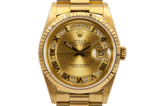 1995 Rolex Day-Date 18238 with Diamond Dial