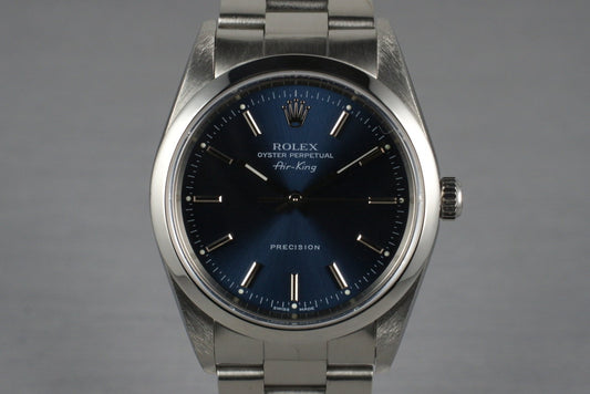 2002 Rolex Air-King 14000 Blue Dial with Box and Papers