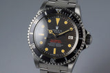1967 Rolex Double Red Sea Dweller Thin Case 1665 BROWN Mark II Dial with Box and Papers