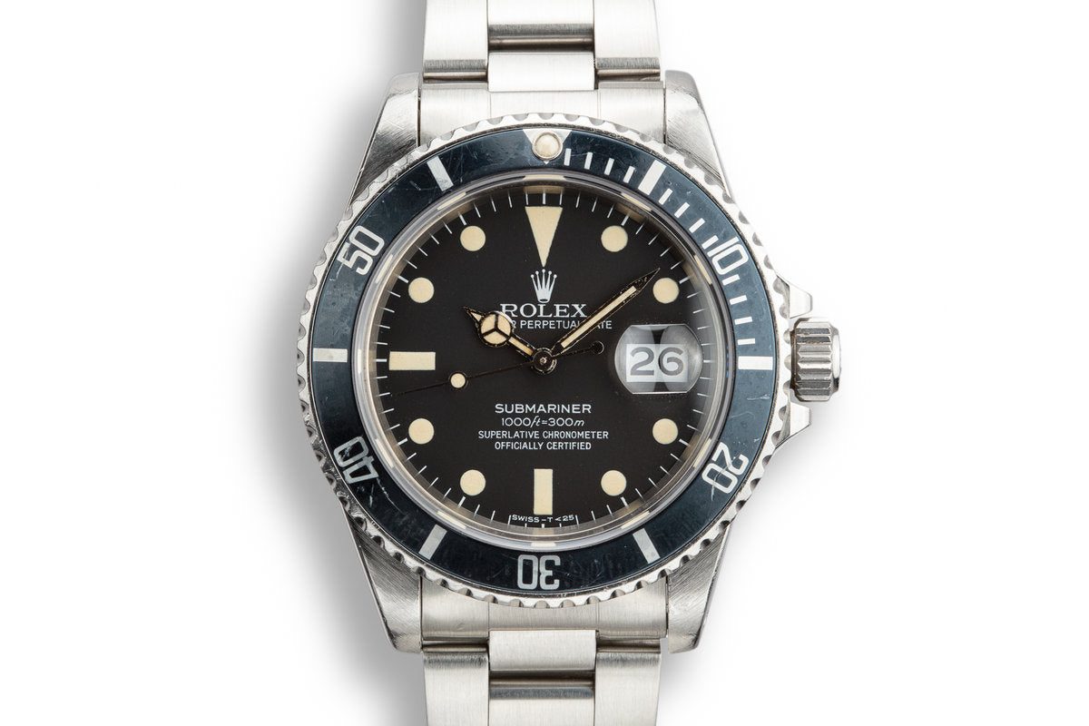 HQ Milton 1983 Rolex Submariner 16800 Matte Dial with Box and Papers Inventory A2293 For Sale