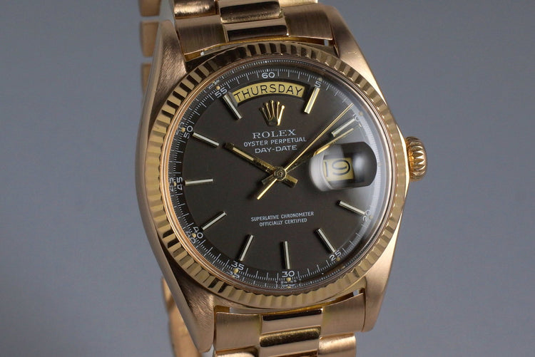 1972 Rolex Rose Gold Day-Date 1803 Black Dial