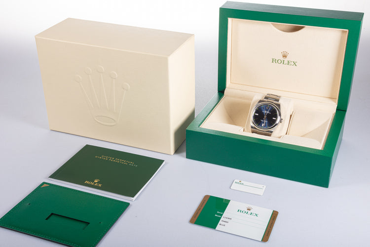 2019 Rolex Oyster Perpetual 114300 Blue dial Box and Card