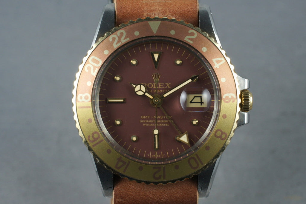 1972 Rolex 18K/SS GMT 1675 with Root Beer Dial