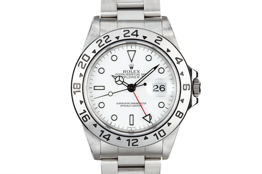 1999 Rolex Explorer II 16570 White "SWISS" Only Dial