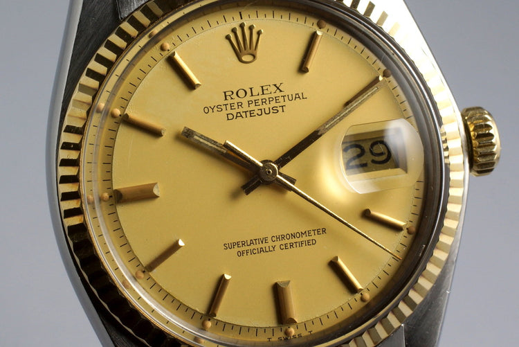 1977 Rolex Two Tone DateJust 1601 Matte Champagne Dial