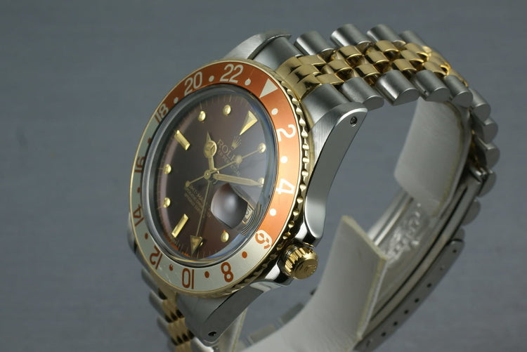 Rolex GMT Two Tone 16753 nipple root beer