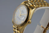 1995 Rolex YG MidSize Datejust 68278 White Roman Dial with Box and Papers