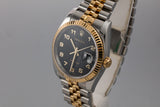 2003 Rolex Two-Tone DateJust 116223 Black Jubilee Arabic Dial with Box and Papers