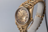 1995 Rolex Day-Date 18238 with Diamond String and Ruby Dial