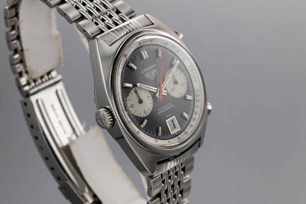 HQ Milton 1970s Heuer Carrera 1153N with Lavender Dial