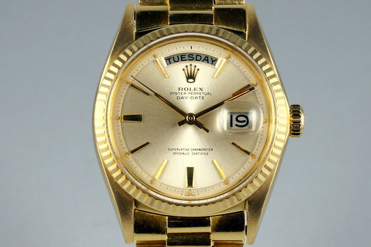 1965 Rolex YG Day-Date 1803 with Big Rolex Logo Bracelet