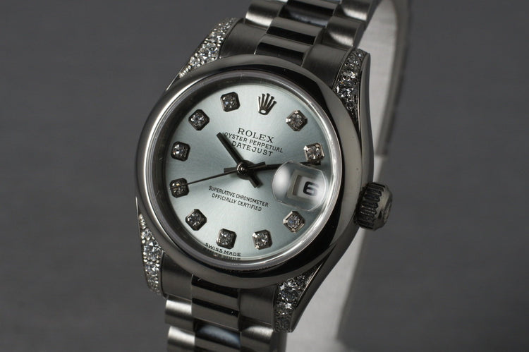 2001 Ladies Platinum Rolex Datejust 179296 with Factory Diamond Dial