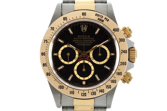 1989 Rolex Two Tone Zenith Daytona 16523 with Black Inverted 6 Dial
