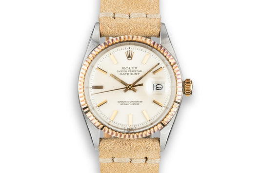 1971 Rolex Two-Tone DateJust 1601 Silver Dial with Papers