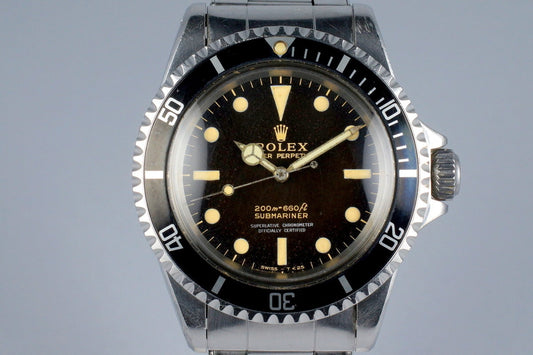 1965 Rolex Submariner 5512 with 4 Line Glossy Gilt Non-Chapter Ring Dial