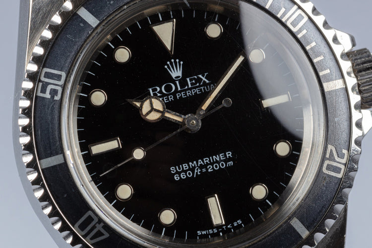 1986 Unpolished Vintage Rolex Submariner 5513 White Gold Surround Dial