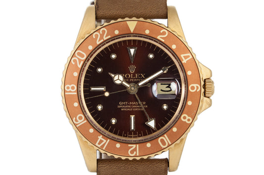 1971 Rolex 18K YG GMT 1675 with Rootbeer Dial