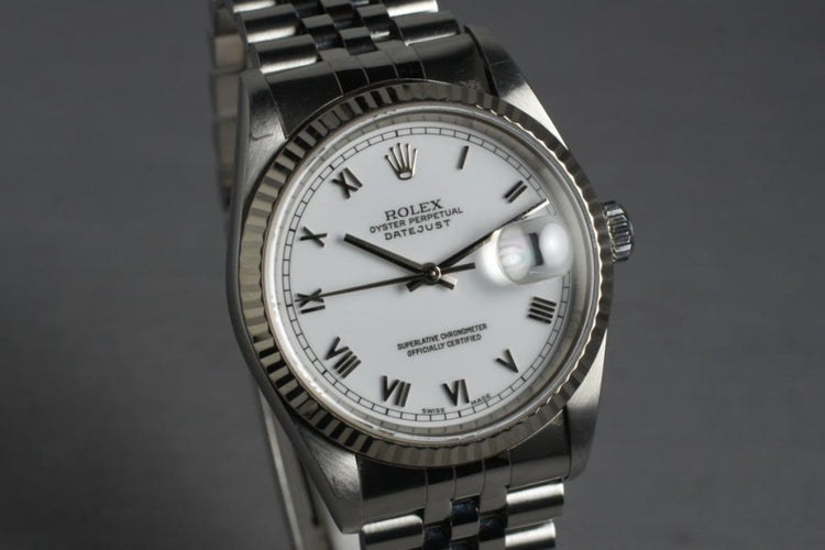 1995 Rolex Datejust 16234 White Roman Dial