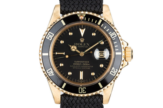 1981 Rolex 18K YG Submariner 16808 Black Nipple Dial