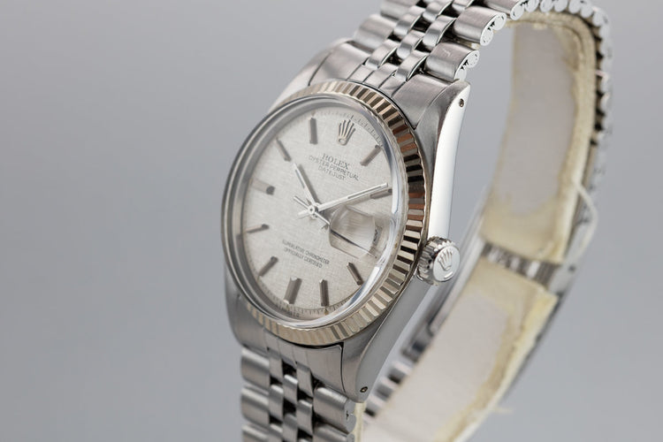 1972 Rolex DateJust 1601 with Silver Sigma Linen Dial