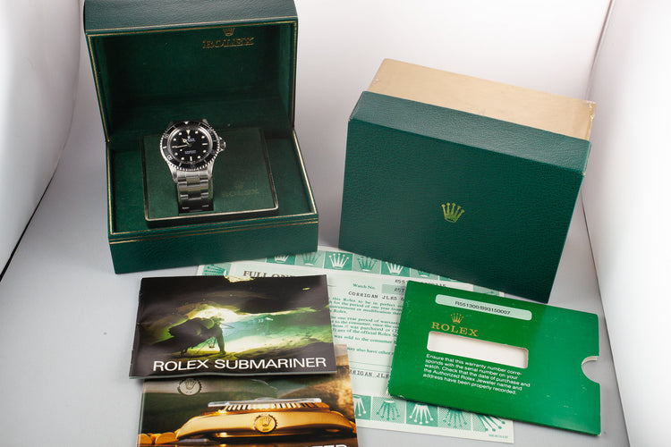 1988 Rolex Submariner 5513 Glossy Spider Cracked Dial with Box and Papers