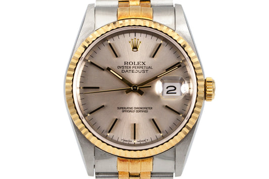 1991 Rolex Two Tone DateJust 16233 Silver Dial