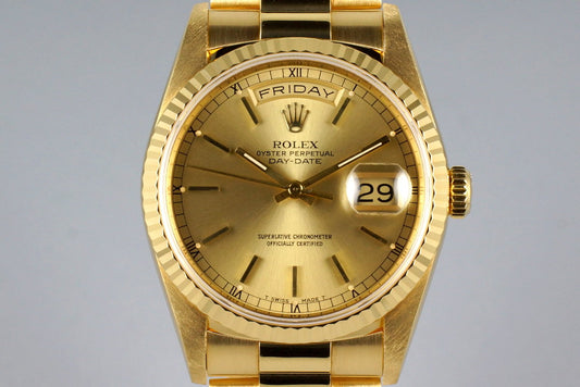 1991 Rolex YG Day-Date 18238 Champagne Dial