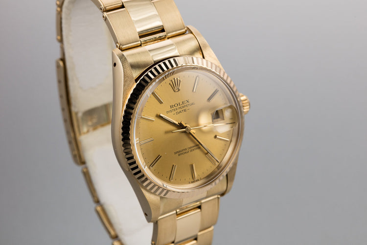 1981 Rolex 14K YG Date 15037 with Champagne Dial